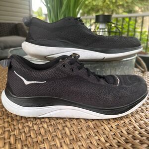 Hoka One One Hupana Running Shoes Men's Size 7 Black White Sneakers Lightweight